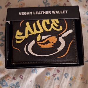 Vegan Leather Wallet - Black and Yellow